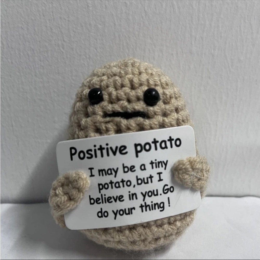 Potato crochet toy cute mini figure inspirational life quote positivity decor